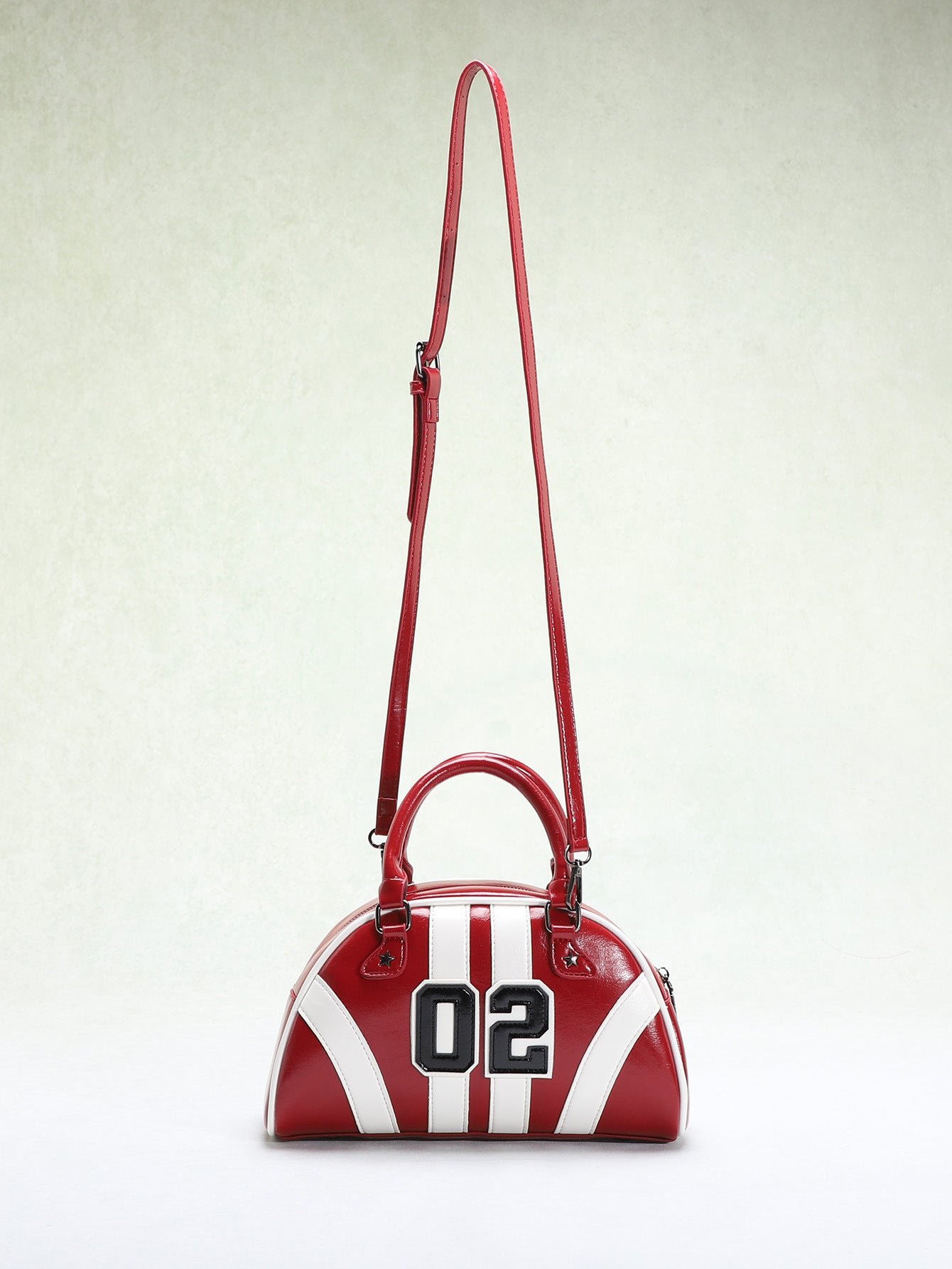 Bowling Bag for Women Trendy Colorblock PU Casual Crossbody