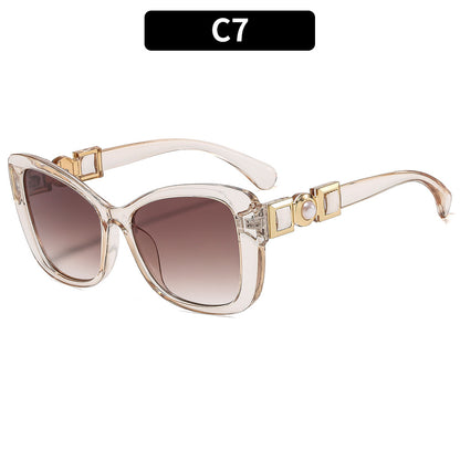 Butterfly Frame Pearl Accent Sunglasses UV400 Protection