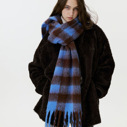 Chic Plaid Scarf for Women - Cozy Warm Shawl for Winter