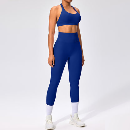 Women's Outdoor Yoga Set with Open Back Sports Bra and Pants