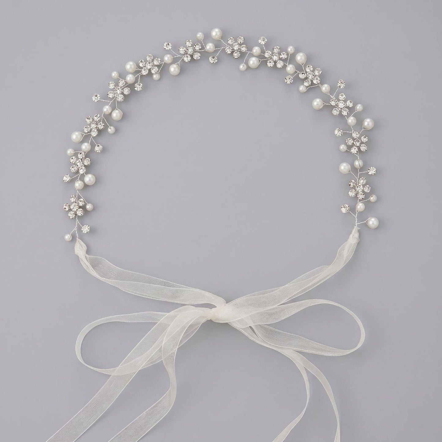 Exquisite Pearl and Crystal Flower Headpiece for Bridal Photoshoots