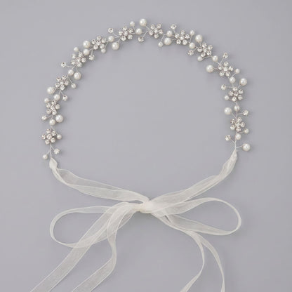 Exquisite Pearl and Crystal Flower Headpiece for Bridal Photoshoots