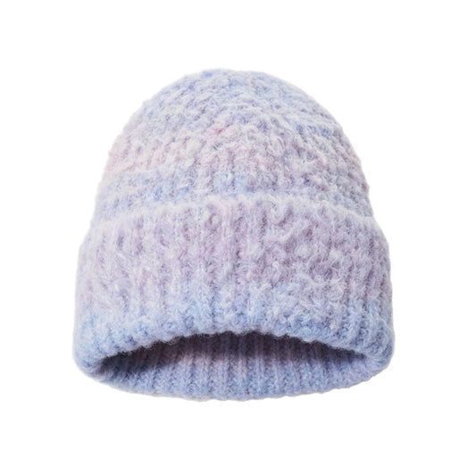 Gradient Wool Blend Knit Beanie for Women Casual Stylish Hat
