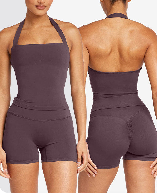 Crossback Sports Tank Top with Removable Pads for Gym and Yoga