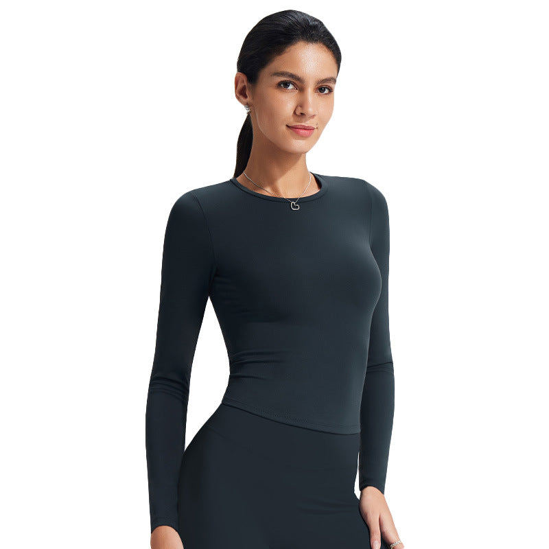Skinny Fit Long Sleeve Yoga Top For Women - Moisture-Wicking Athletic Shirt