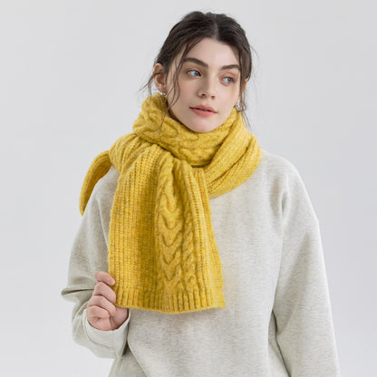 Twisted Knit Scarf Elegant Casual Winter Shawl