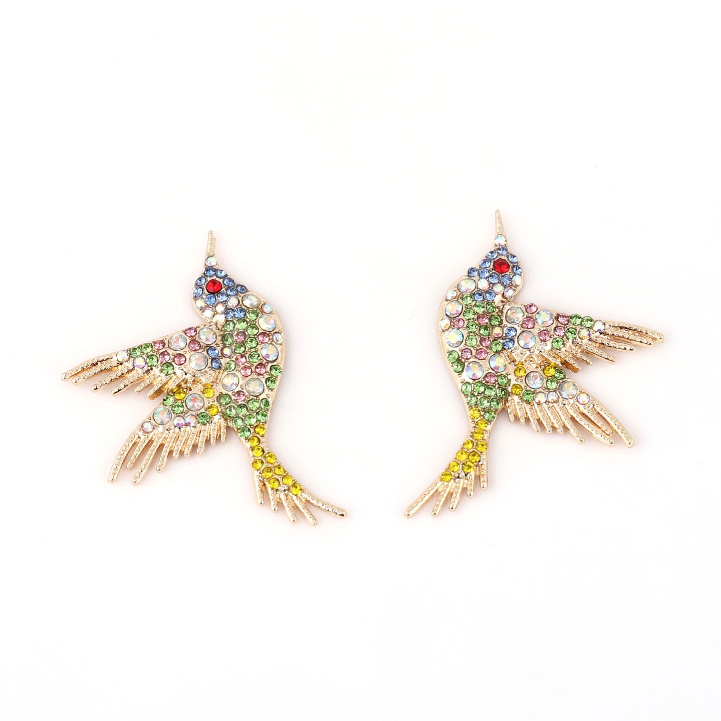 Earrings Bird Rhinestone Embellished Colorful Casual