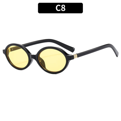 Vintage Oval Sunglasses Stylish UV Protection Eyewear