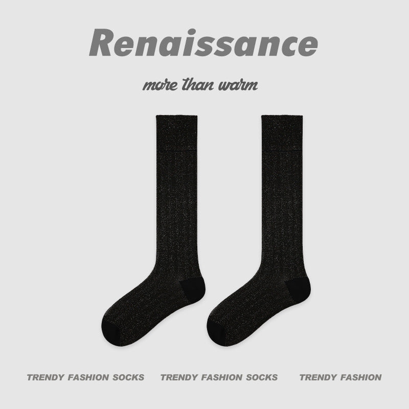 Renaissance Hollow Mesh Cotton Mid Calf Socks