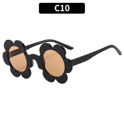 Trendy Floral Sunglasses Stylish Heart-Shaped UV400 Protection