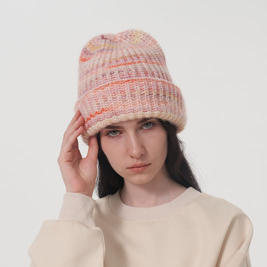 Wool Blend Knitted Beanie for Women, Casual, Warm, Ear Protection