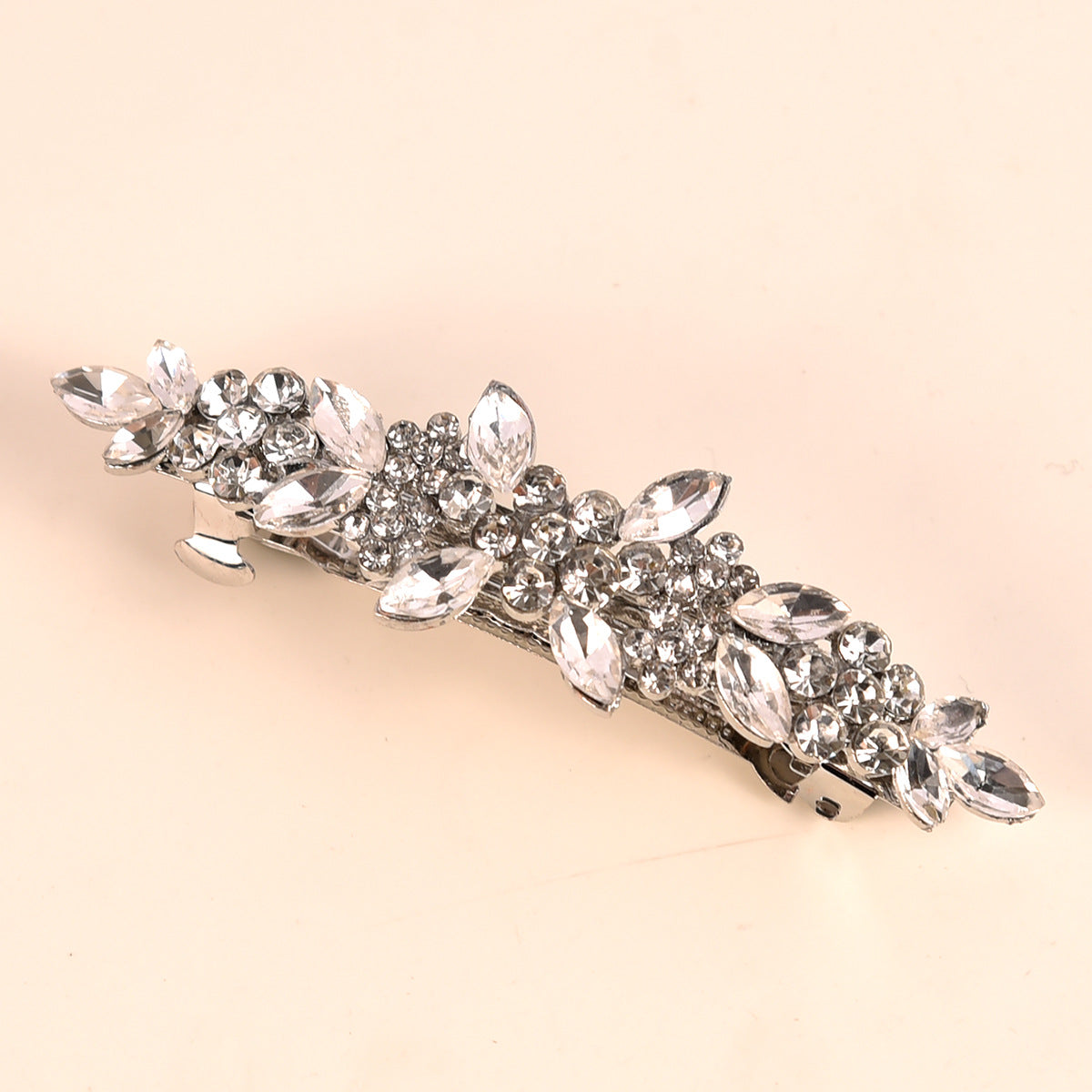 Petal Shaped Alloy Spring Rhinestone Hair Clips Bridal