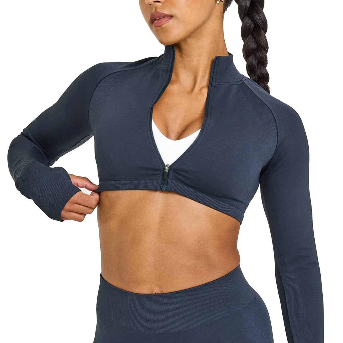 Lightweight Long Sleeve Yoga Top with Half-Zip