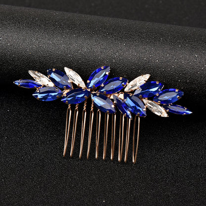 Green Glass Bridal Hair Comb Wedding Hairpiece