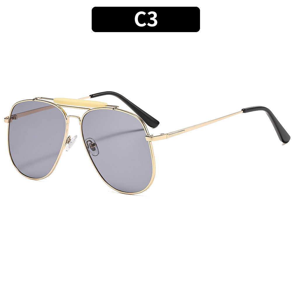 Trendy Metal Frame Cat-Eye Sunglasses Unisex UV400 Protection