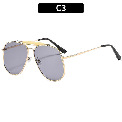 Trendy Metal Frame Cat-Eye Sunglasses Unisex UV400 Protection
