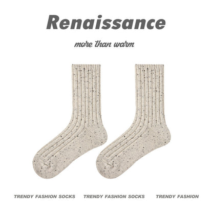 Mid Calf Dotted Combed Cotton Moisture Wicking Socks