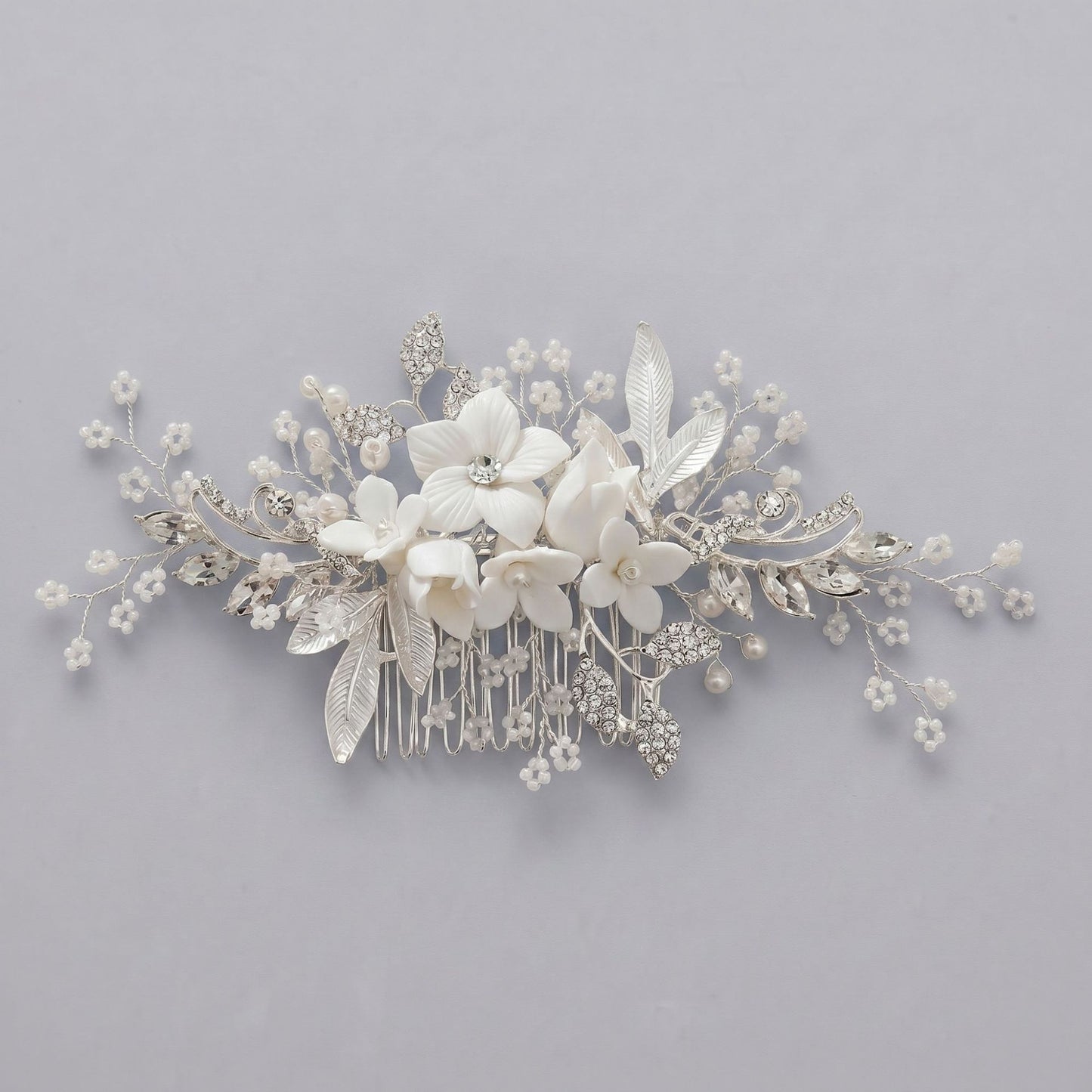 Exquisite Pearl and Crystal Flower Headpiece for Bridal Photoshoots