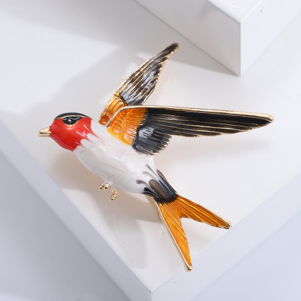 Colorful Swallow Enamel Brooch Elegant Unisex Pins