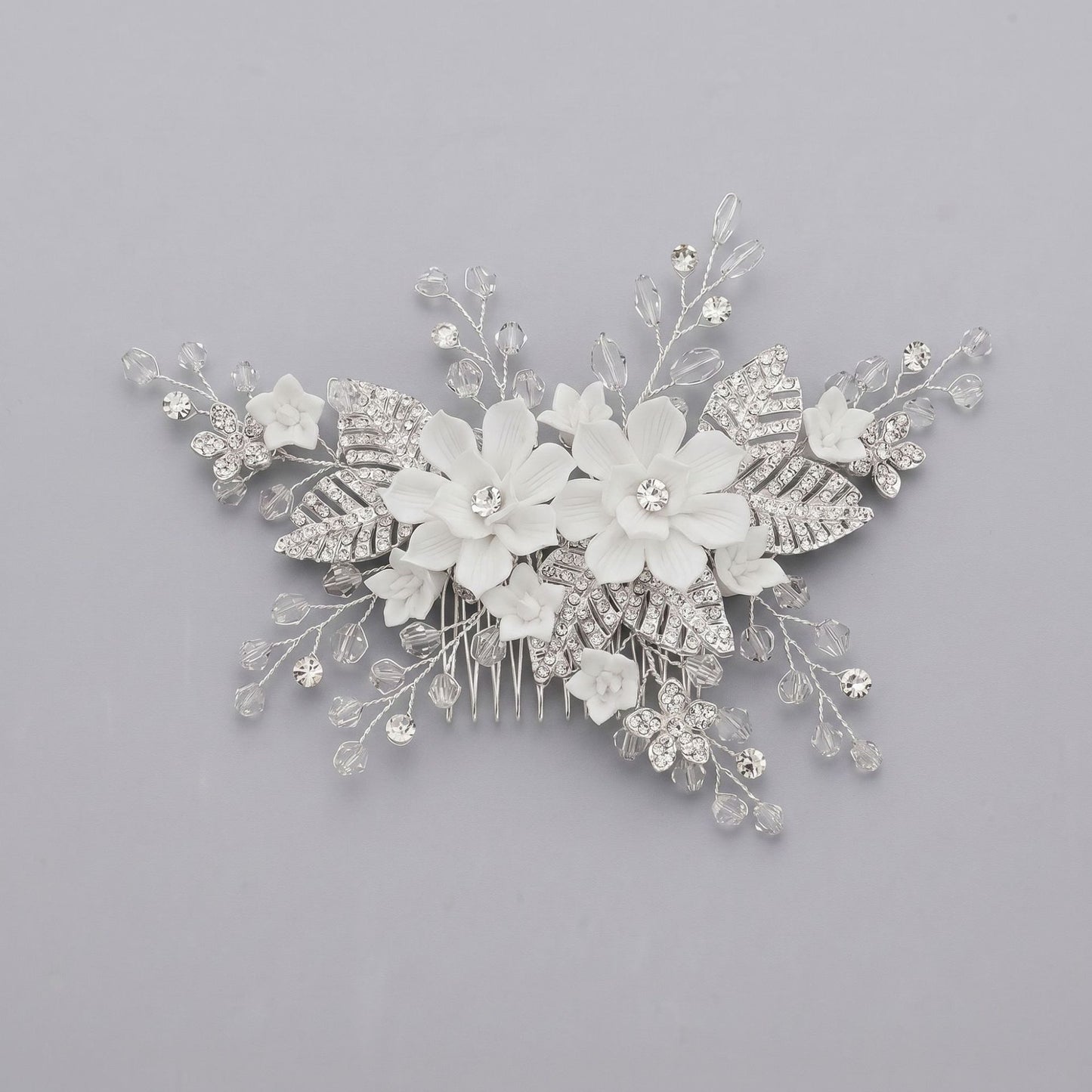 Exquisite Pearl and Crystal Flower Headpiece for Bridal Photoshoots