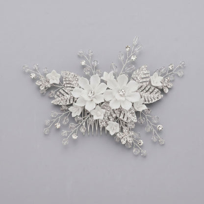 Exquisite Pearl and Crystal Flower Headpiece for Bridal Photoshoots