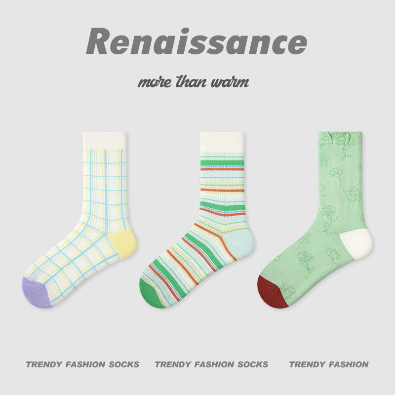 Socks Diamond Mesh Cotton Moisture Wicking Casual