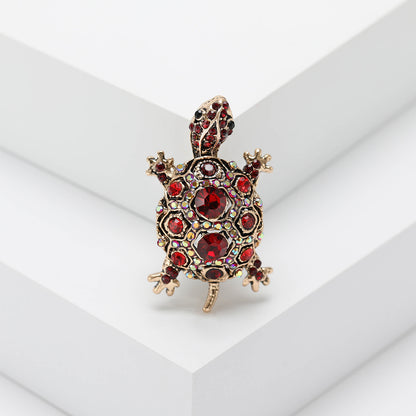 Fashionable Vintage Turtle Rhinestone Brooch Creative Animal Pin