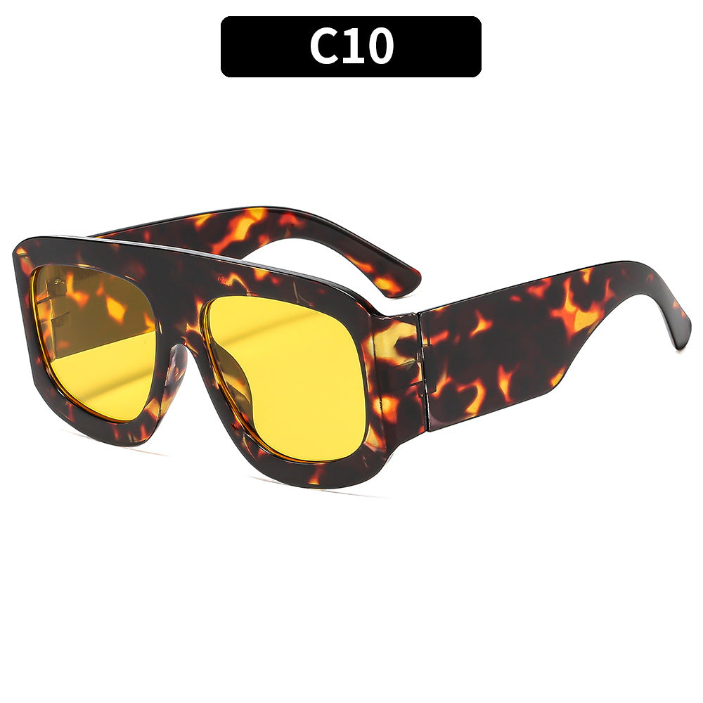 Trendy Square Frame Sunglasses UV400 Protection