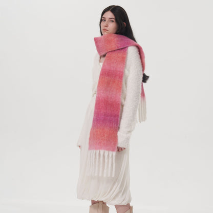 Gradient Wool Scarf for Women Elegant Casual Winter Wear
