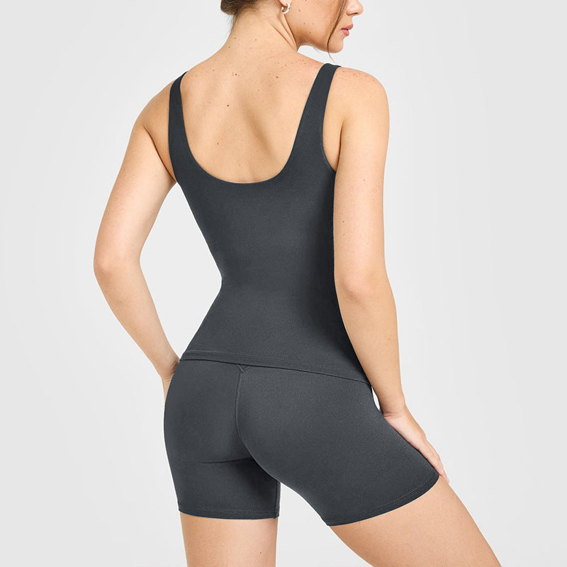 High-Performance Backless Yoga Tank Top with Removable Padding