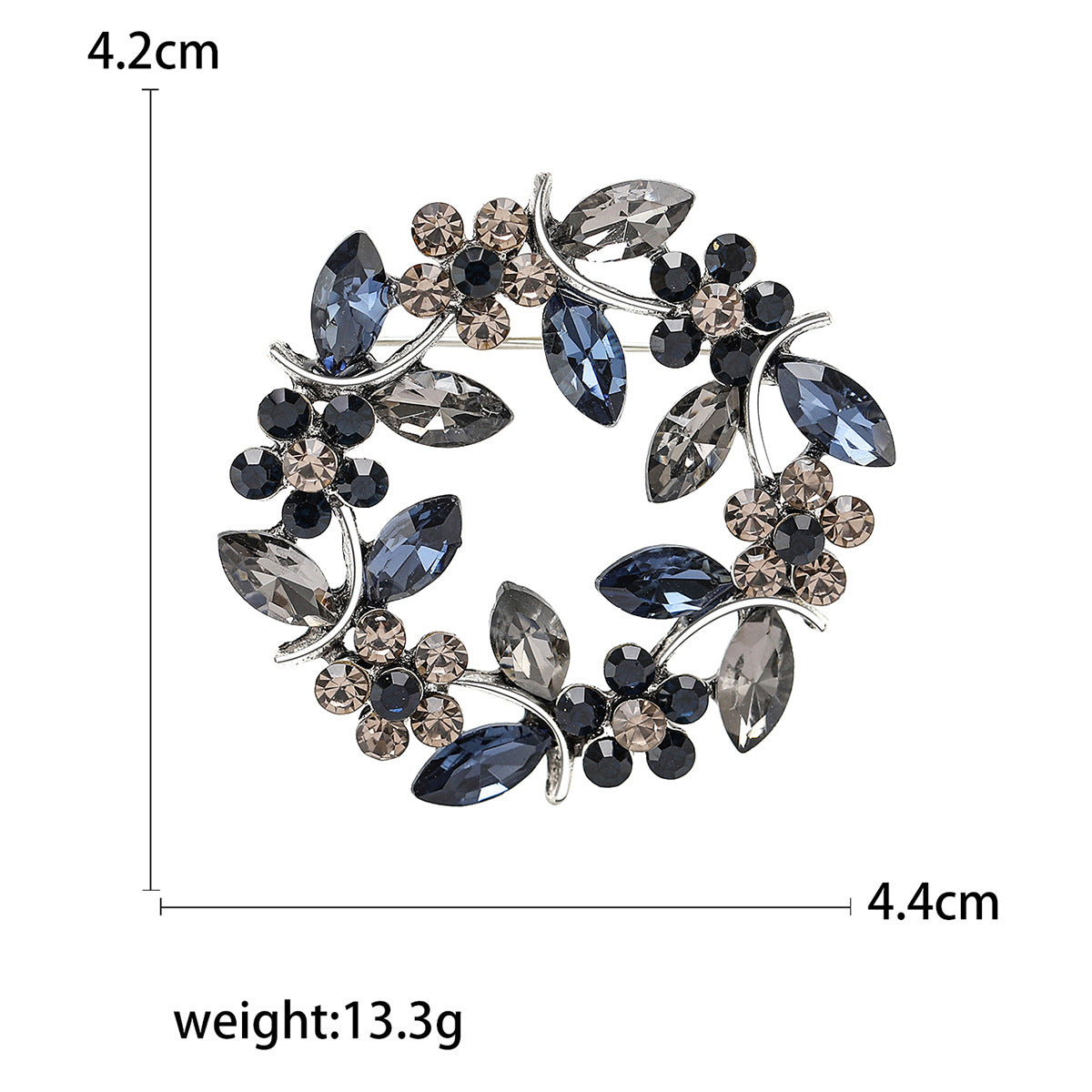 Crystal Olive Branch Brooch Fashion Floral Accessory
