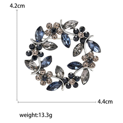 Crystal Olive Branch Brooch Fashion Floral Accessory