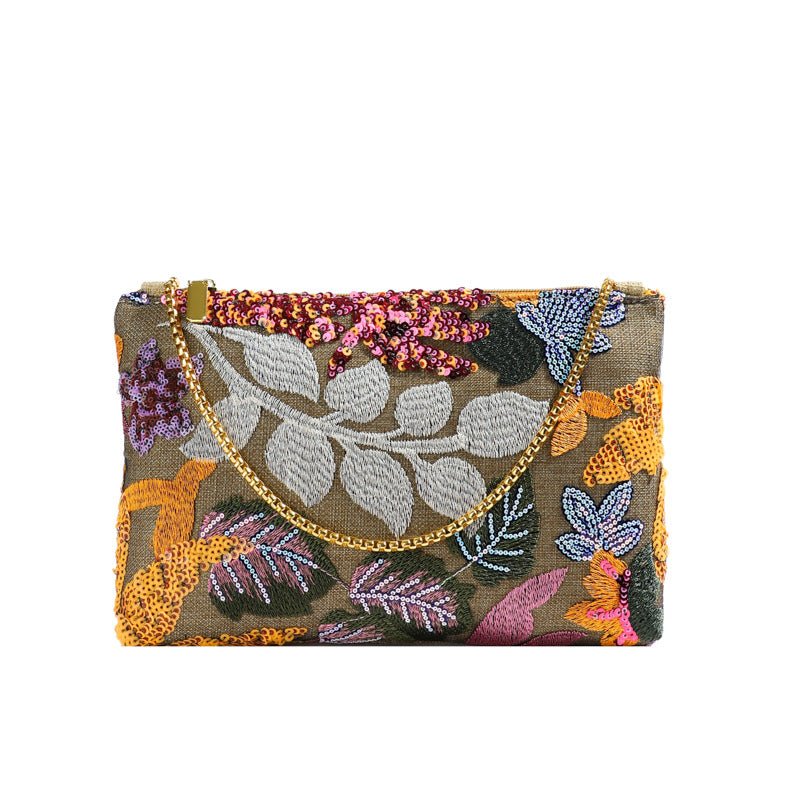 Embroidered Sequin Evening Clutch Bags Trendy Retro Style