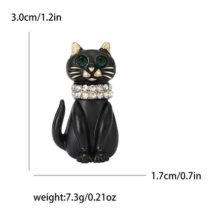 Cat Enamel Brooch Animal Jewelry Alloy Fashion Pin