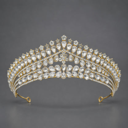 Vintage Luxurious Rhinestone Alloy Crown Headpiece for Women Party Events