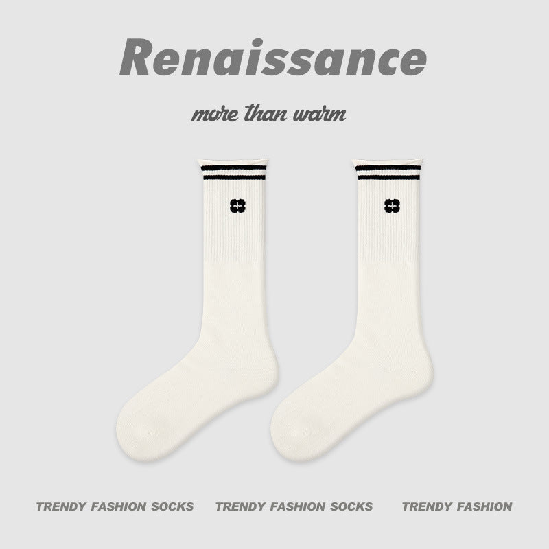 Socks Renaissance Striped Cotton Blend Mid Calf