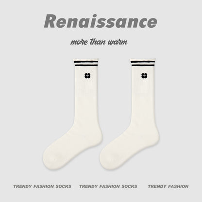 Socks Renaissance Striped Cotton Blend Mid Calf