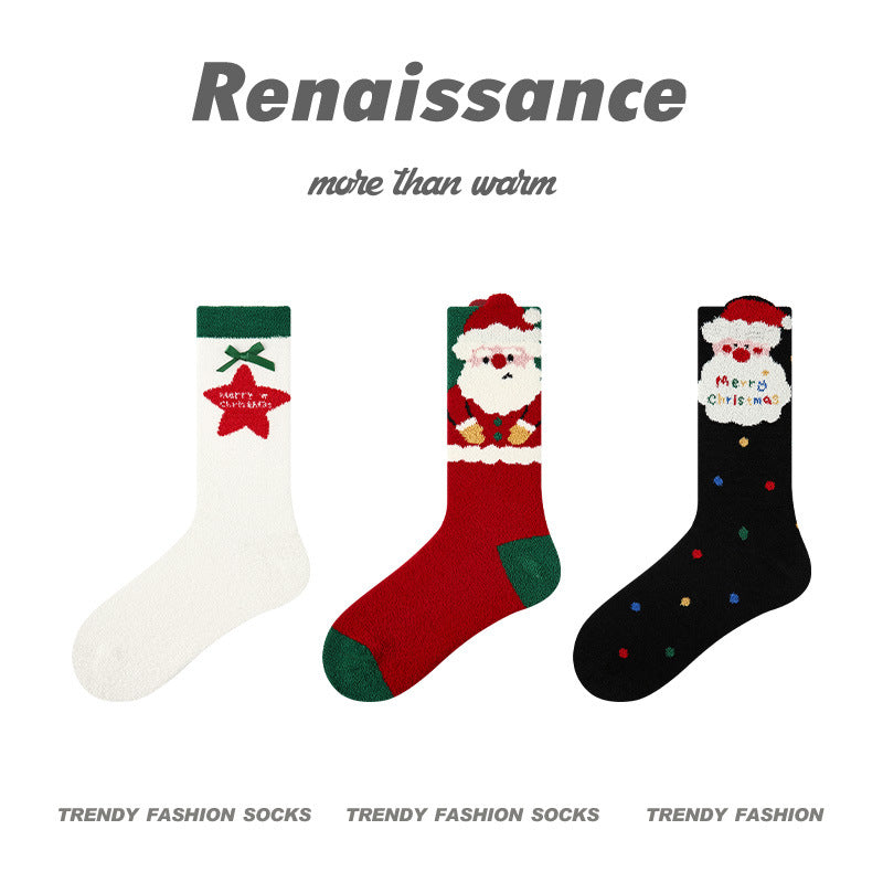 Mid-Calf Horse Motif Combed Cotton Socks