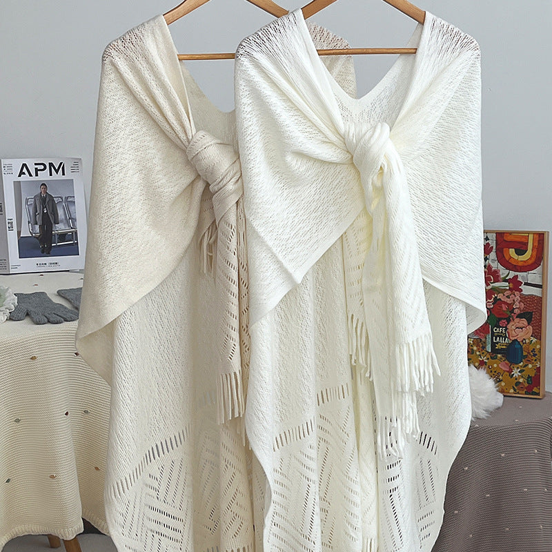 Trendy Ethnic Embroidered Fringe Cardigan Shawl