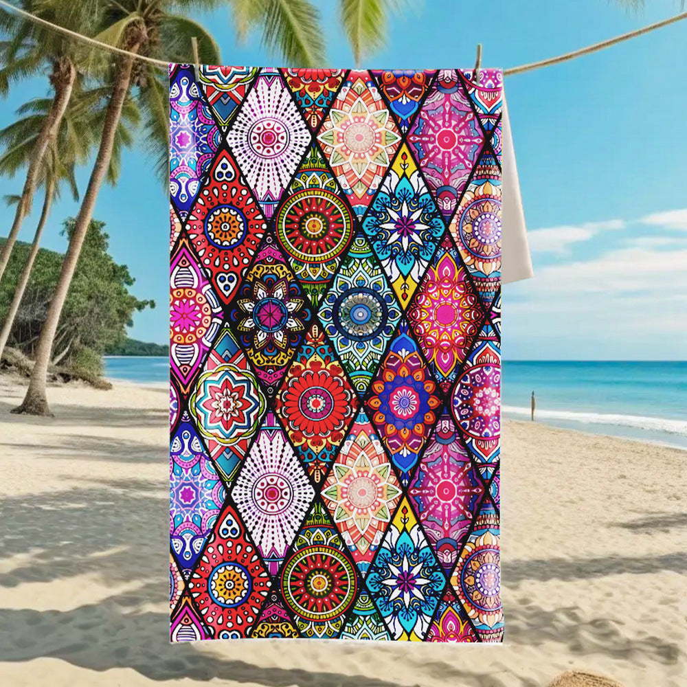 Ultra-Fine Microfiber Beach Towel Quick-Dry Bath Towel